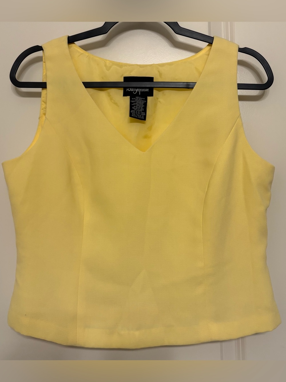 Positive Attitude Yellow V-Neck Sleeveless Blouse